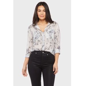 EVEREVE Cloth and Stone White Leopard Button Down